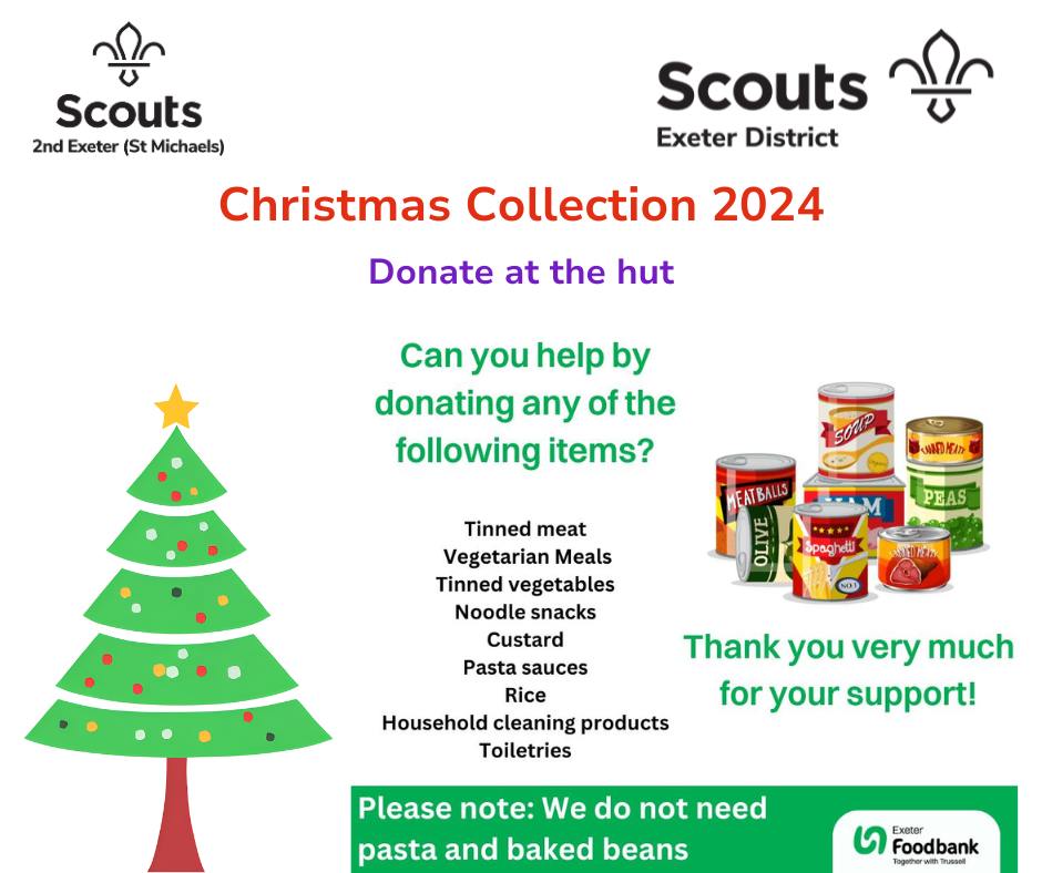 Exeter Scouts Christmas Collection for Exeter Foodbank